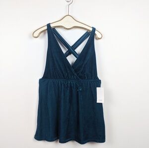 Tobi NWT Teal Velvet Mini Dress - Size Small